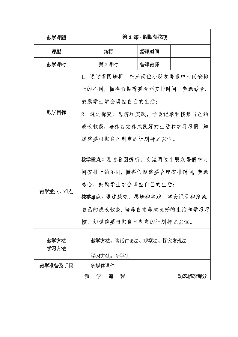 第一单元第一课第二课时《假期有收获》课件PPT01