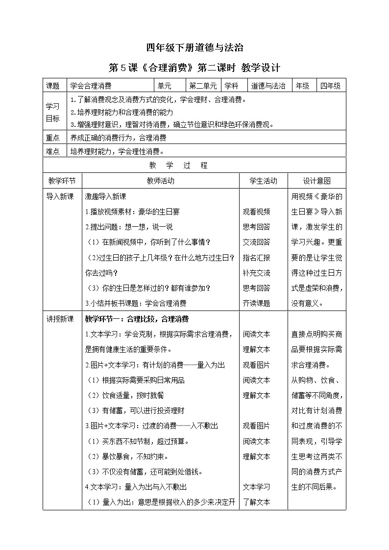 第5课《合理消费》PPT教学课件（第二课时）+素材 +教案教学设计01