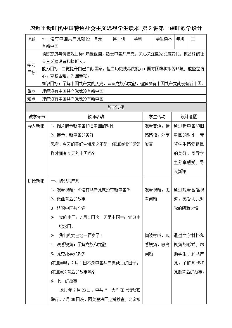 2.1没有共产党就没有新中国（课件+教案）01