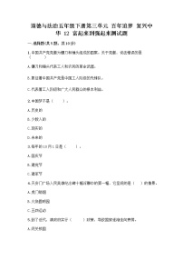 小学政治 (道德与法治)人教部编版五年级下册12 富起来到强起来精品同步达标检测题