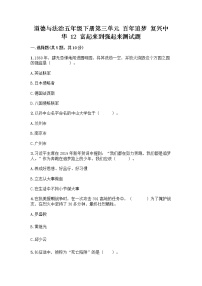 小学政治 (道德与法治)人教部编版五年级下册12 富起来到强起来精品课时训练