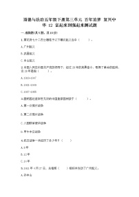 小学政治 (道德与法治)人教部编版五年级下册12 富起来到强起来精品课后作业题