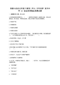 小学政治 (道德与法治)人教部编版五年级下册12 富起来到强起来精品同步达标检测题