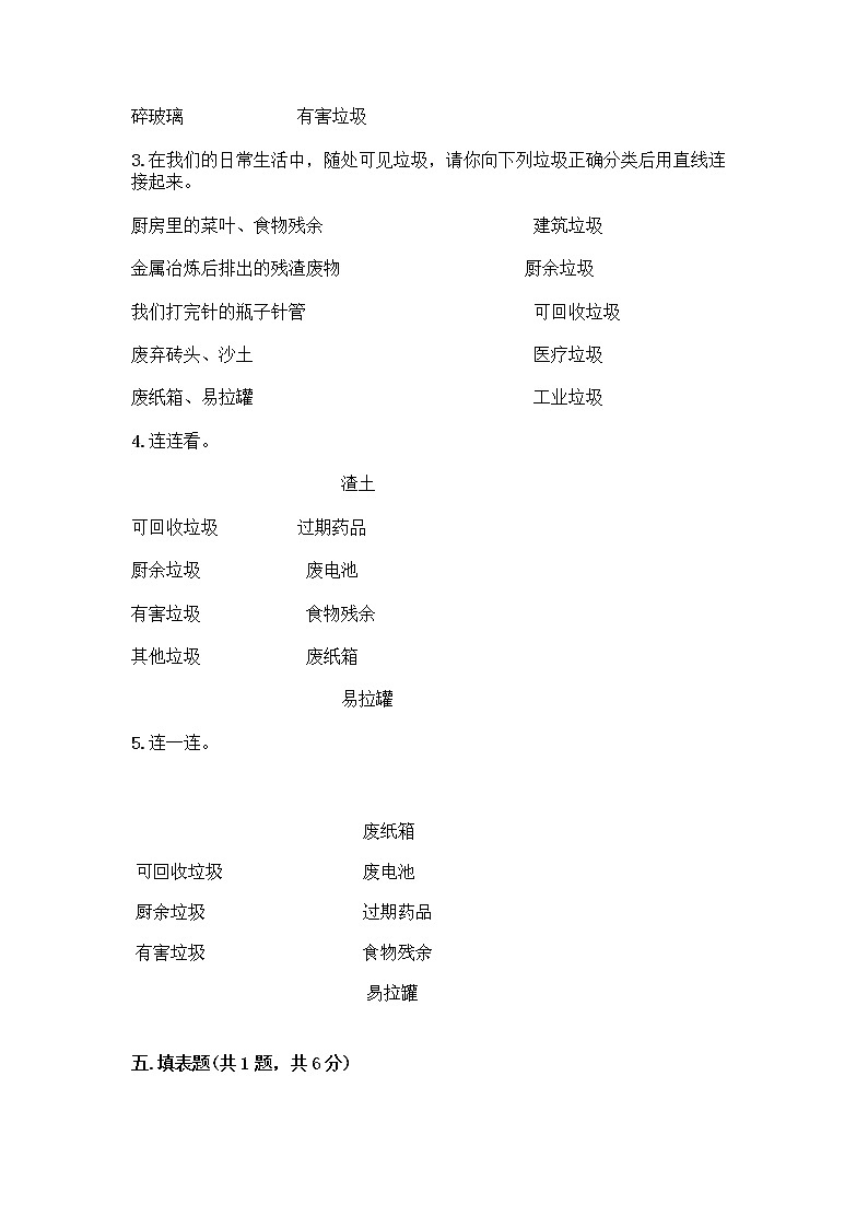 部编版（五四制）四年级下册第五单元 让生活多一些绿色 13 我们所了解的环境污染测试题【实验班】第3页