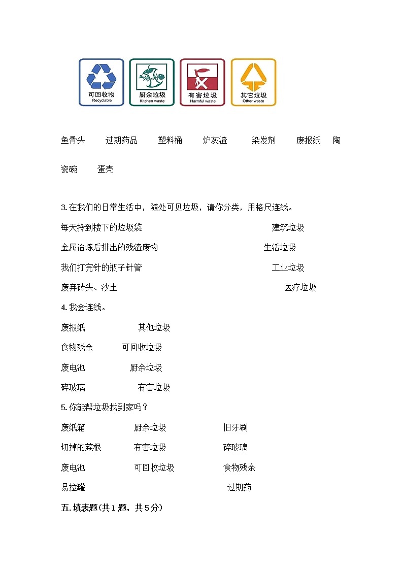 部编版（五四制）四年级下册第五单元 让生活多一些绿色 13 我们所了解的环境污染测试题丨精品（夺冠）第3页
