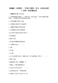 政治 (道德与法治)二年级下册第一单元 让我试试看4 试种一粒籽课后练习题