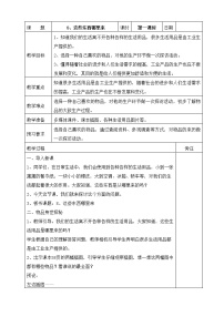 小学人教部编版8 这些东西哪里来表格教学设计