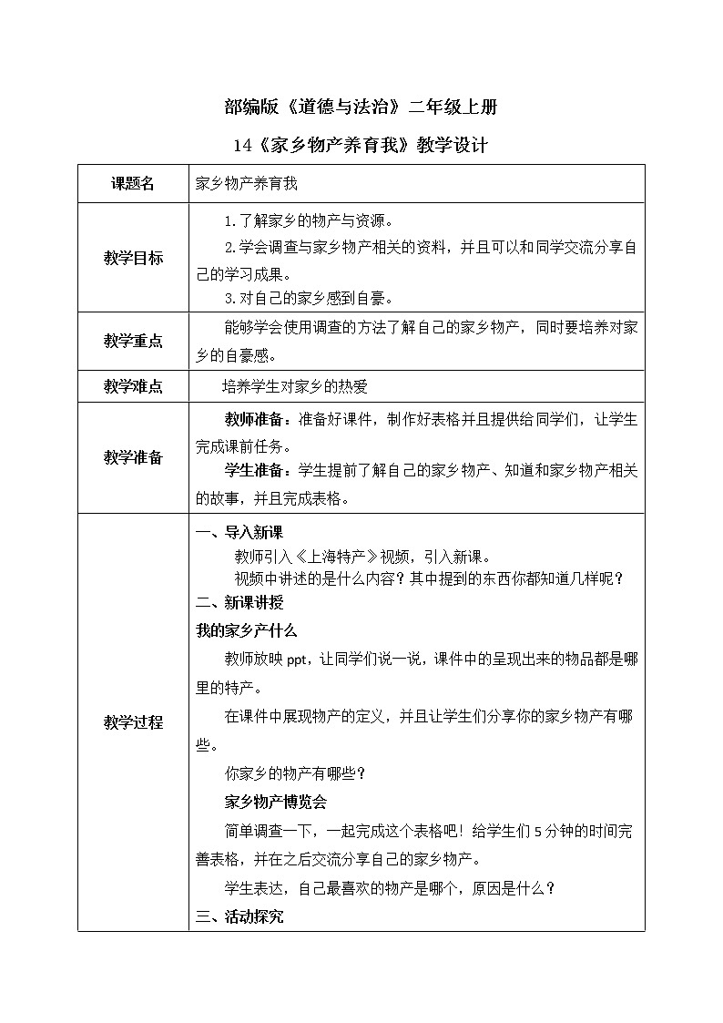 第十四课《家乡物产养育我》课件+教案+素材01