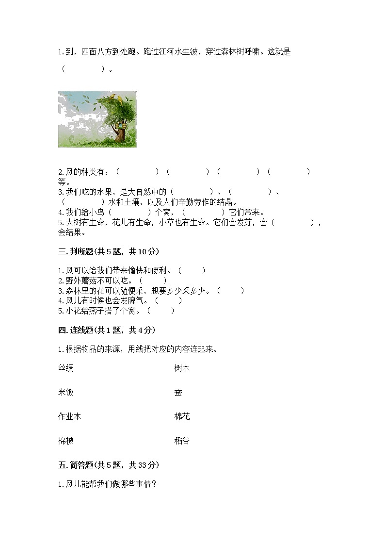 人教部编版  一年级下册第二单元 我和大自然 6 花儿草儿真美丽 测试卷附答案第2页