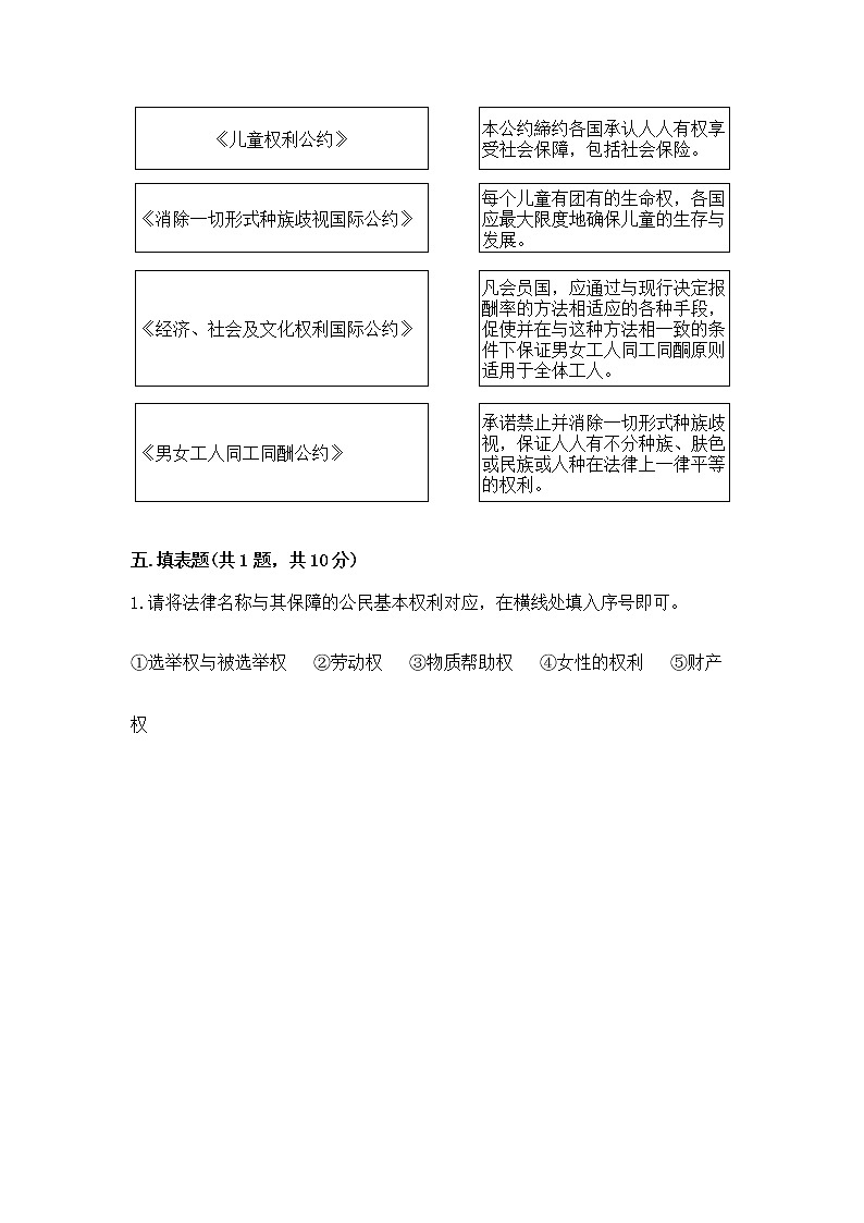 人教部编版  五年级下册第三单元 我们是公民 6 公民意味着什么测试卷含答案【黄金题型】第3页