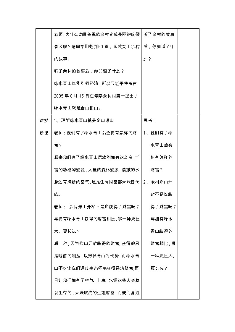 绿水青山就是金山银山 教案02
