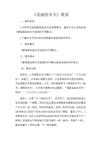 小学政治 (道德与法治)人教部编版一年级上册13 美丽的冬天教案设计