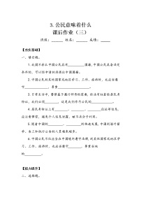 人教部编版六年级上册3 公民意味着什么巩固练习