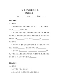 小学政治 (道德与法治)人教部编版六年级上册3 公民意味着什么课后练习题