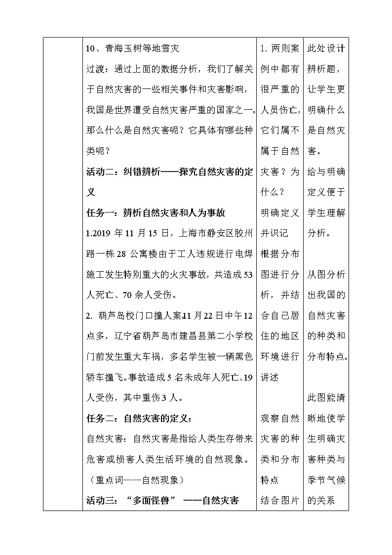 道法部编版五四学制第16课 《应对自然灾害》第1课时教案第3页