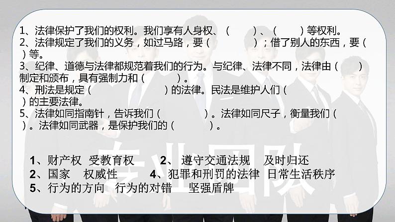 【总复习】部编版六年级道德与法治上册：第一课 感受生活中的法律（知识点回顾与试题演练）05