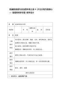 人教部编版四年级上册4 少让父母为我操心教学设计及反思