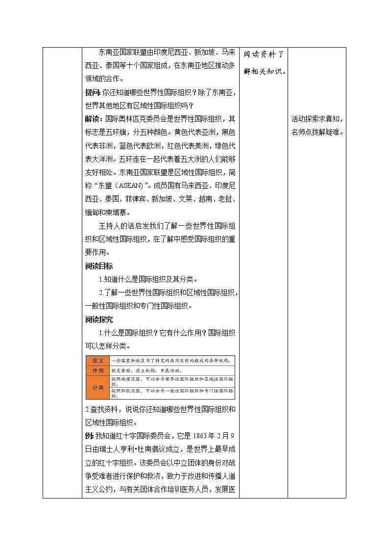 9日益重要的国际组织(第1课时) 教案-六年级下册道德与法治第2页