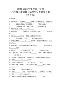 【期末分类复习】2022-2023学年度 道德与法治六年级上册-填空-专题复习卷（含答案）