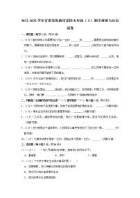 甘肃省张掖市某校2022-2023学年 五年级（上）期中道德与法治试卷