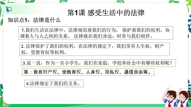 2022—2023学年第一学期六年级上册道德与法治期末知识点复习大串讲精美PPT教学课件03