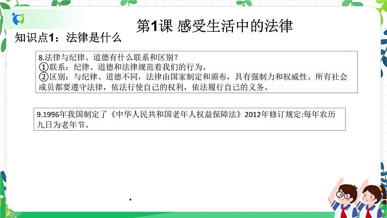 2022—2023学年第一学期六年级上册道德与法治期末知识点复习大串讲精美PPT教学课件05