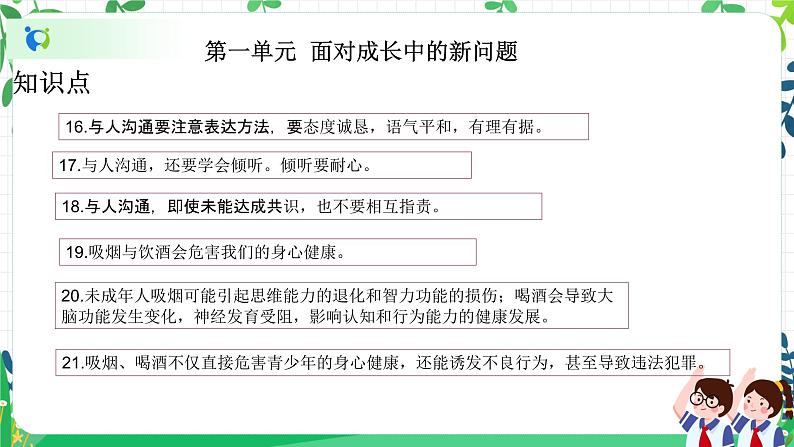 2022—2023学年第一学期五年级上册道德与法治期末单元知识点复习大串讲精美PPT教学课件06