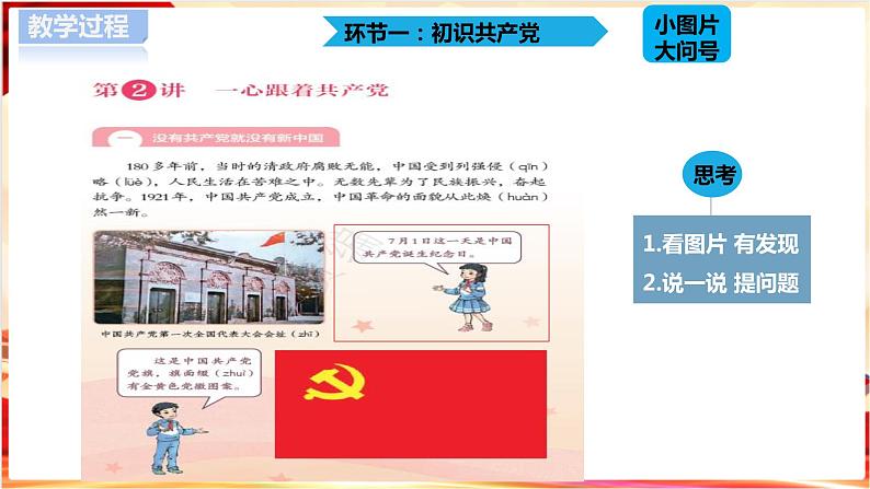 《习近平新时代中国特色社会主义思想学生读本》小学低年级第2讲第一课没有共产党就没有新中国(课件+教学设计+视频)02