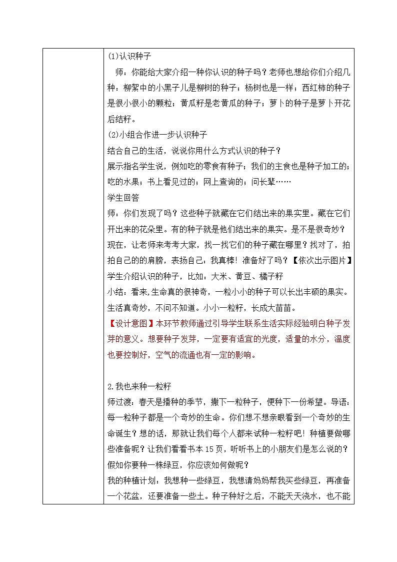 统编版道法二下 第4课 试种一粒籽   课件+教案02
