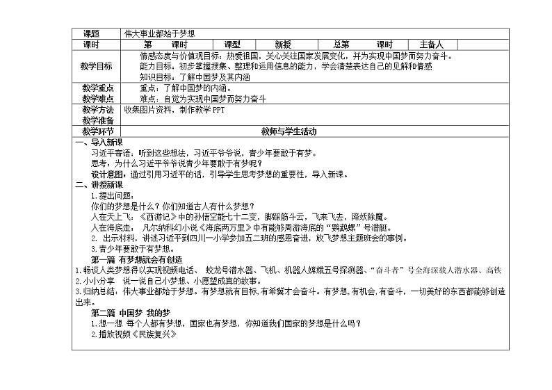 《习近平新时代中国特色社会主义思想读本》教案小学高年级版01