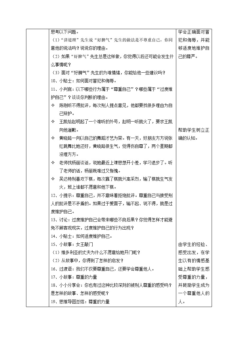 道德与法制六年级下册 1学会尊重  第二课时 教案第2页