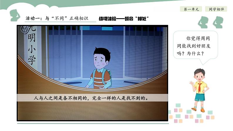 第二课 不一样的你我他 （第二课时）（课件+教案+素材）三年级道德与法治下册05