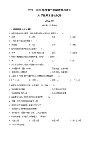 【小升初真题卷】2021-2022学年广东省深圳市南山区部编版六年级下册期末考试道德与法治试卷（原卷版+解析版）