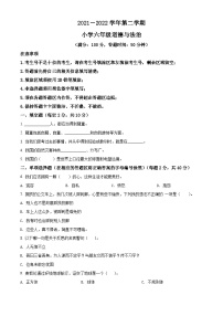 【小升初真题卷】2021-2022学年广东省韶关市新丰县部编版六年级下册期末课堂观测道德与法治试卷（原卷版+解析版）