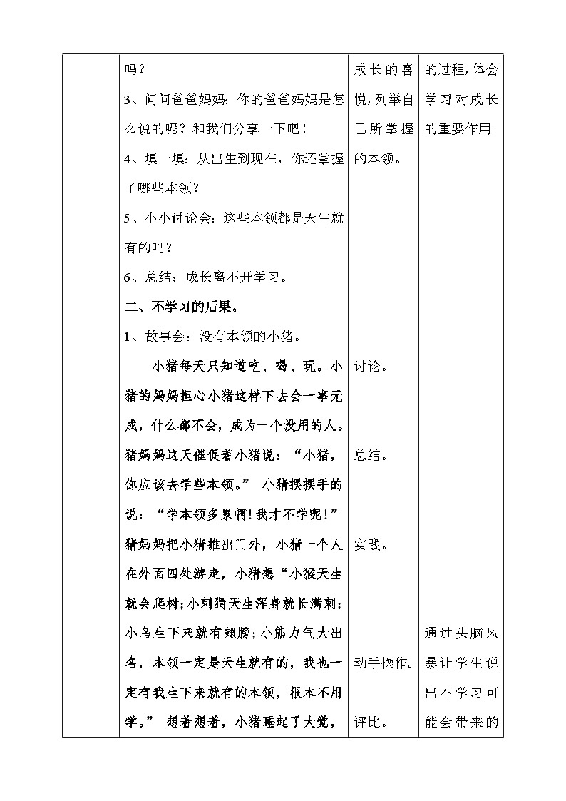 道法部编版五四学制1.1学习伴我成长第一课时教案第2页