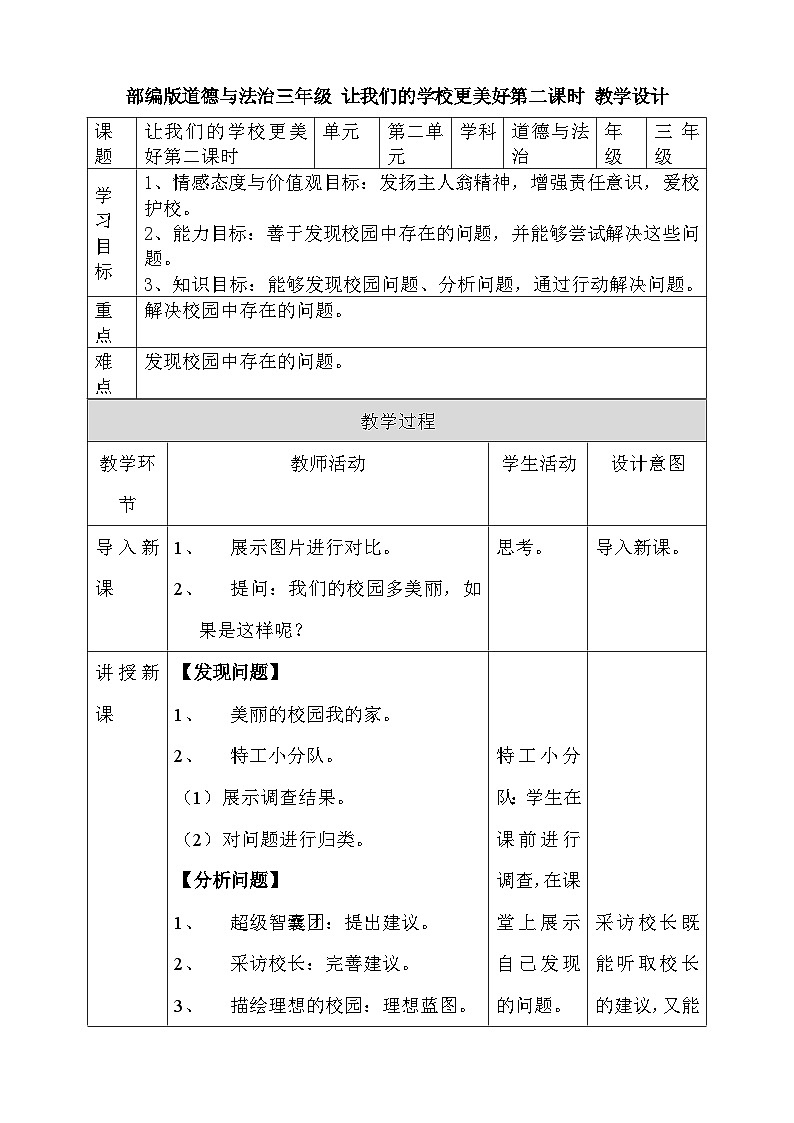 道法部编版五四学制6.让我们的学校更美好 第二课时 课件+教案01