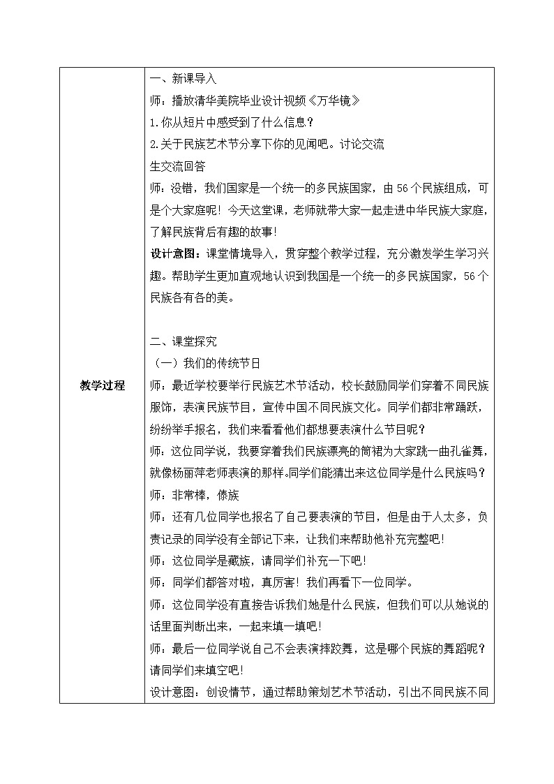 [核心素养目标]部编版5上道德与法治第七课《中华民族一家亲》第二课时   教案02