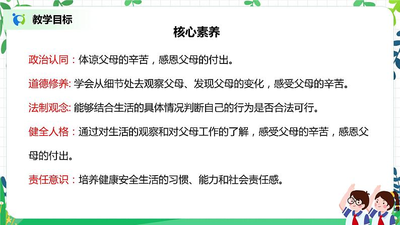 【核心素养目标】部编版道德与法治四上2.1《少让父母为我操心》课件+教学设计02