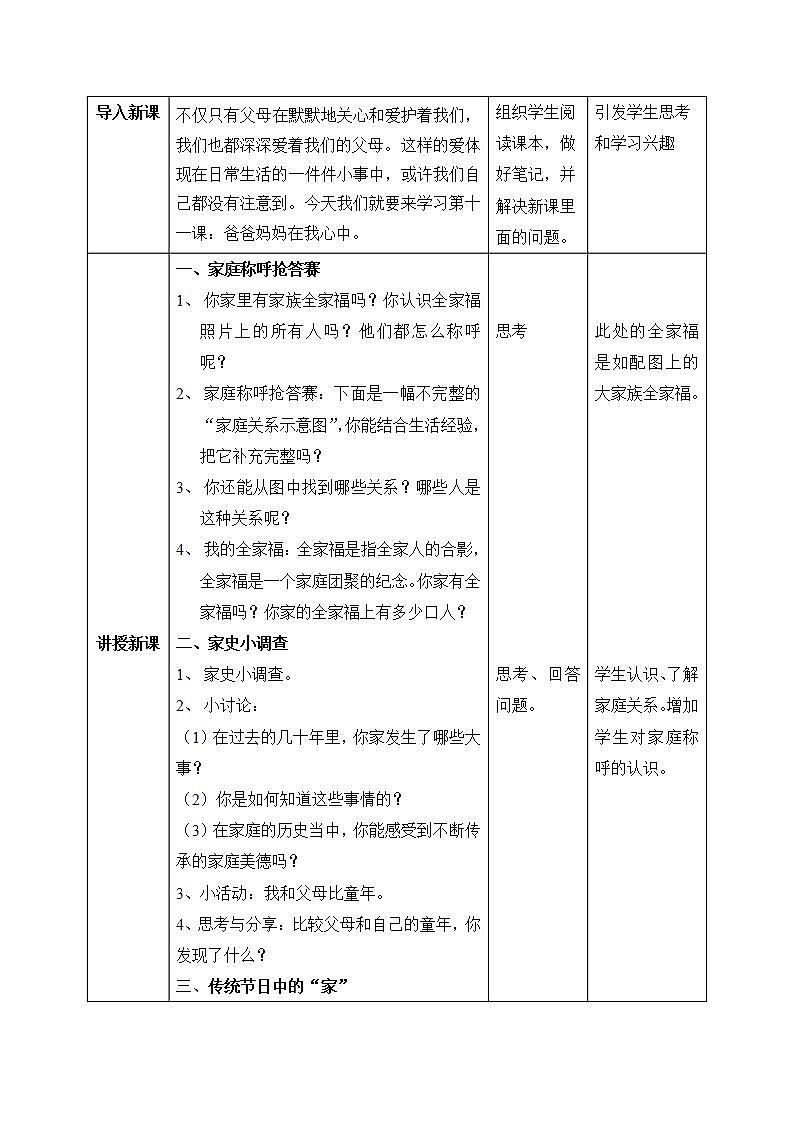 【核心素养】部编版小学道德与法治三年级上册 第一课时 家庭的记忆课件+教案+同步分层练习（含教学反思和答案）02