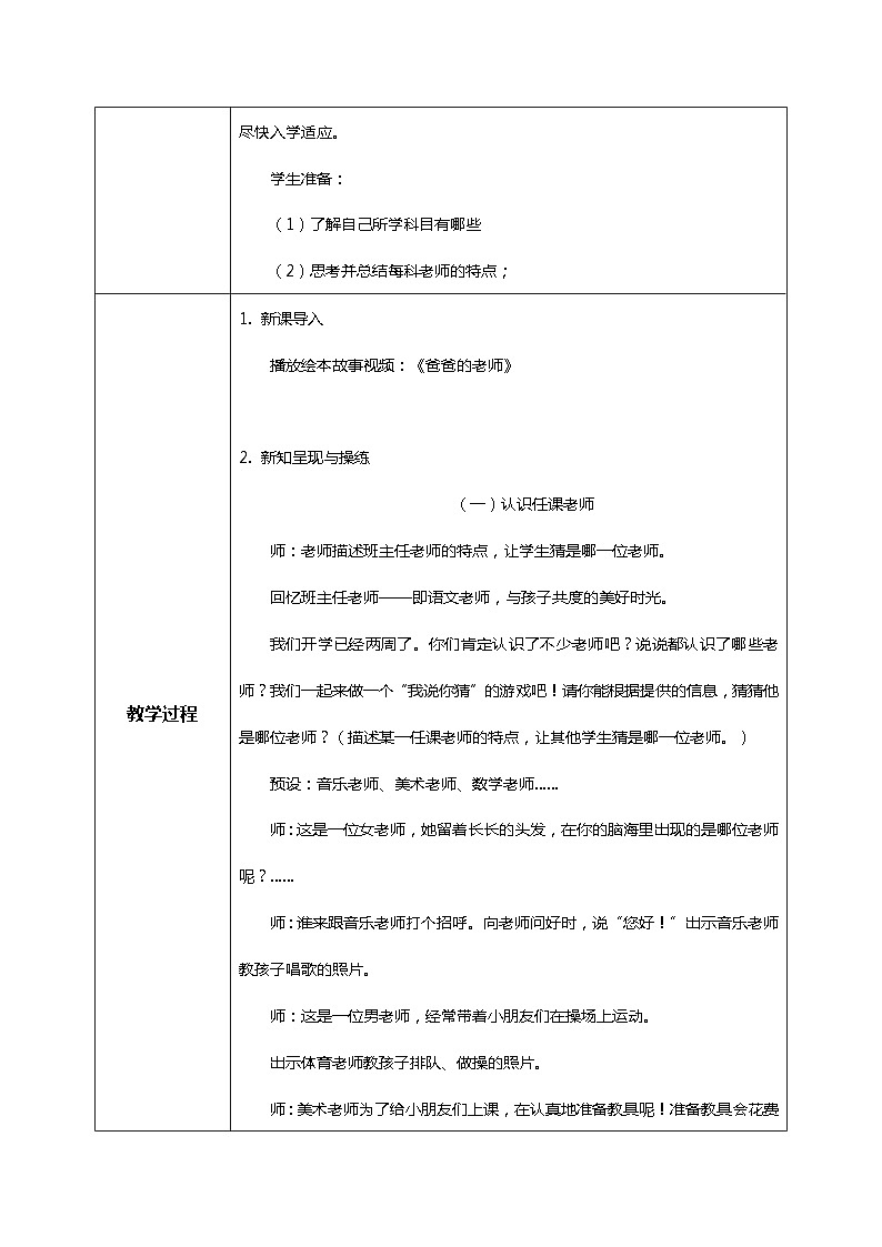【核心素养目标】道法一上3《我认识您了》 课件+教案+练习02
