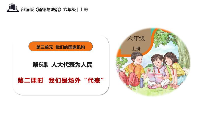 第六课+人大代表为人民+第二课时+我们是场外“代表”（教学课件）-2023-2024学年六年级上册道德与法治优质教学课件+教案（部编版）01