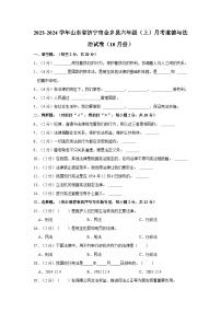 2023-2024学年山东省济宁市金乡县六年级上学期月考道德与法治试卷（10月份）（含答案解析）