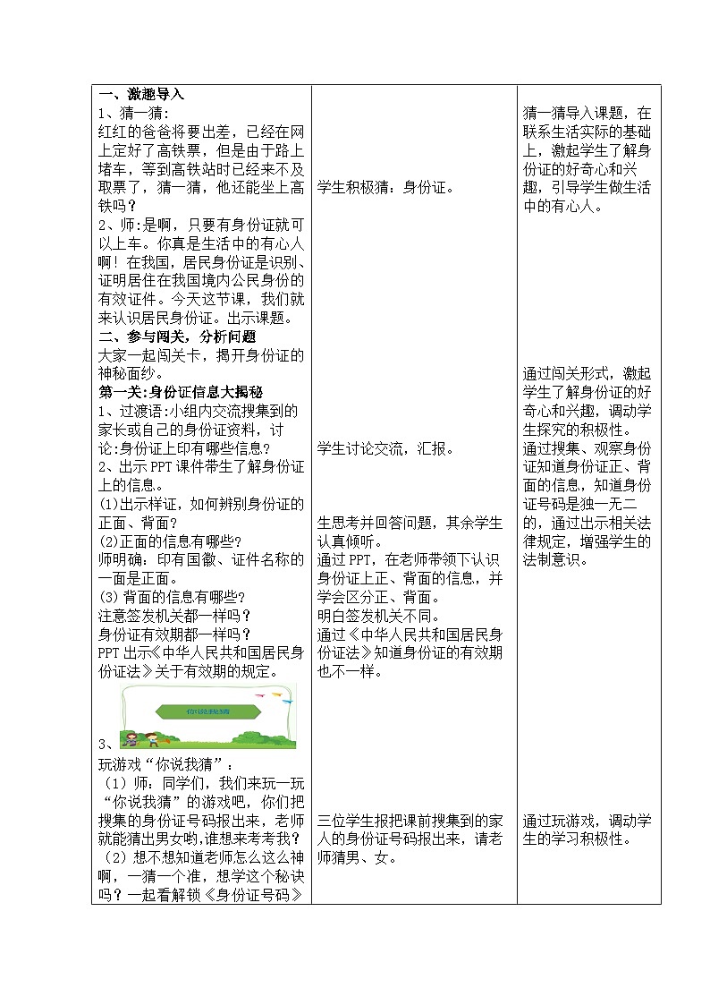 《公民意味着什么》第2课时 认识居民身份证 教学设计第2页