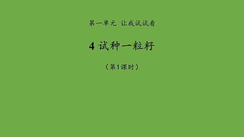 试种一粒籽第1课时课件 道德与法治 部编版 二年级下册第1页