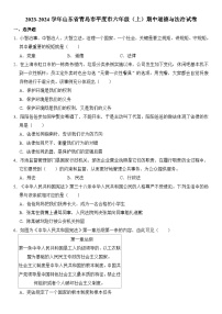 山东省青岛市平度市2023-2024学年六年级（上）期中道德与法治试卷  含解析