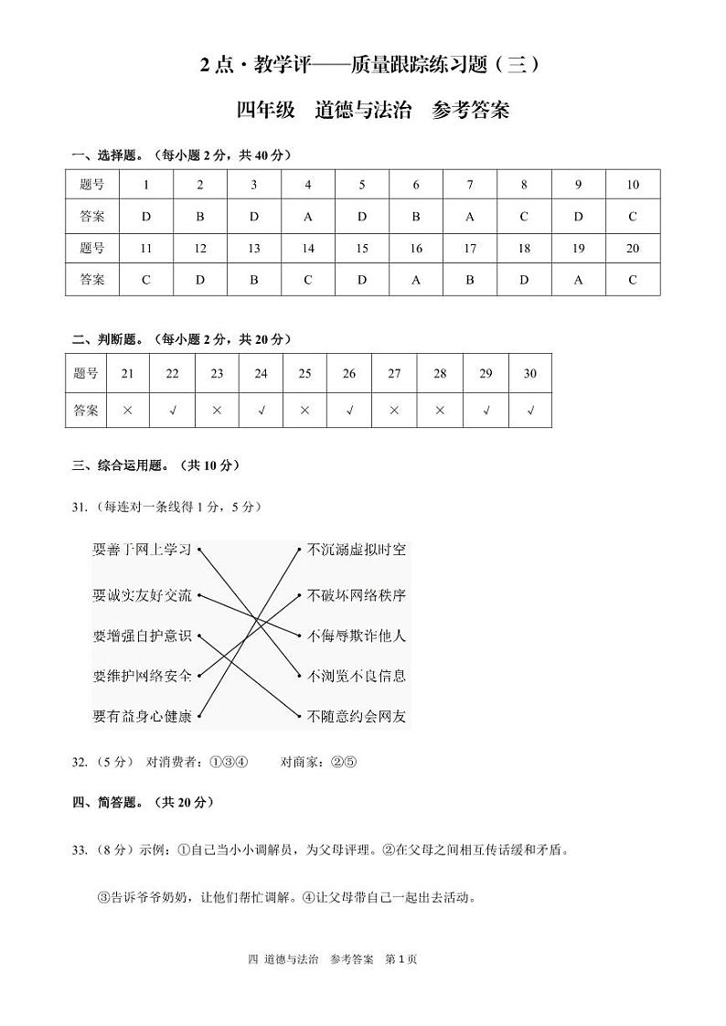 云南省文山壮族苗族自治州丘北县新店乡中心学校2023-2024学年四年级上学期12月月考道德与法治试题01