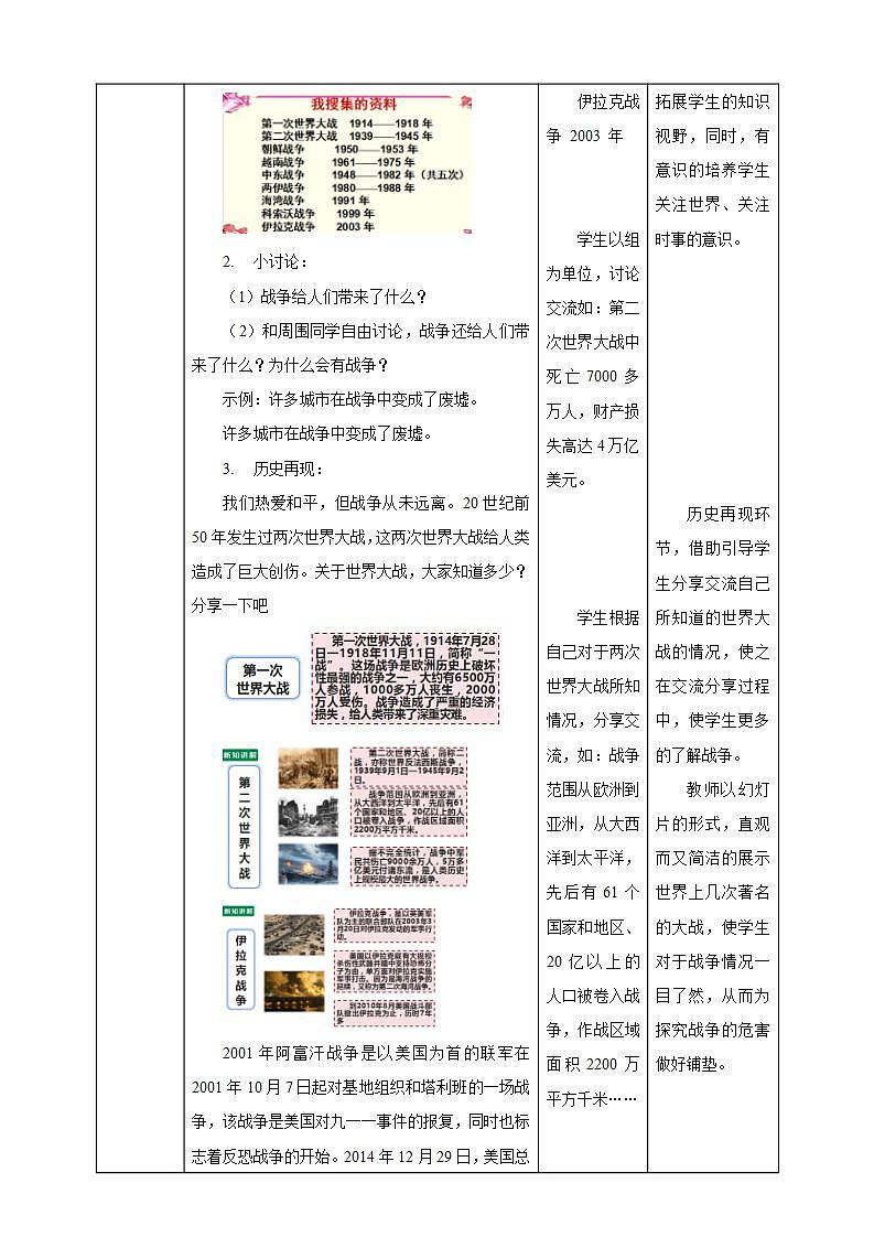 【核心素养】4.10《 我们爱和平》 第一课时 课件+教案02