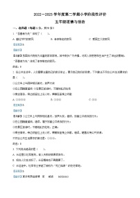 2022-2023学年山东省菏泽市东明县部编版五年级下册期末阶段性评价道德与法治试卷（解析版）