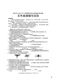 湖南省郴州市2023-2024学年五年级上学期期末考试道德与法治试题