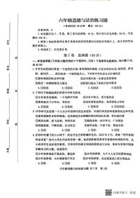 山东省泰安市岱岳区2023-2024学年(五四学制)六年级上学期1月期末道德与法治试题